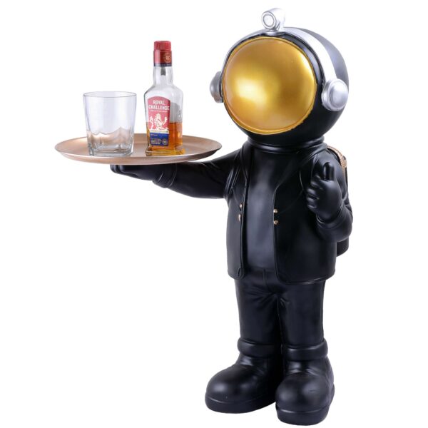 Astronaut Figurine Tray Sculpture Desk Storage Statue Room Decoration Gift black Small|Antique Home Decor - Image 4