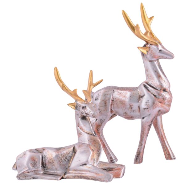 Resin Deer Head Showpiece Animal Figurine for Table Top Good Luck Vaastu Statue - Image 3