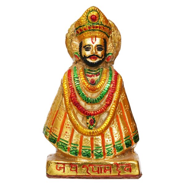 Shree Khatu Shyam Ji Murti Baba Khatu Maharaj Idol Statue Sculpture Pooja Idols - Home D?cor Brass Lord Best Item for Puja and Home, Temple & Office Multicolor - Image 3