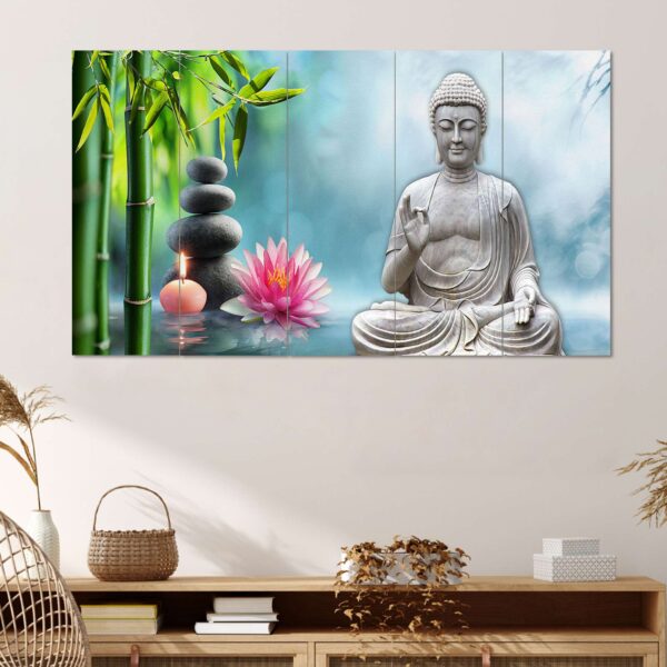 Set Of 5 Wooden Framed Wall Paintings - Image 2